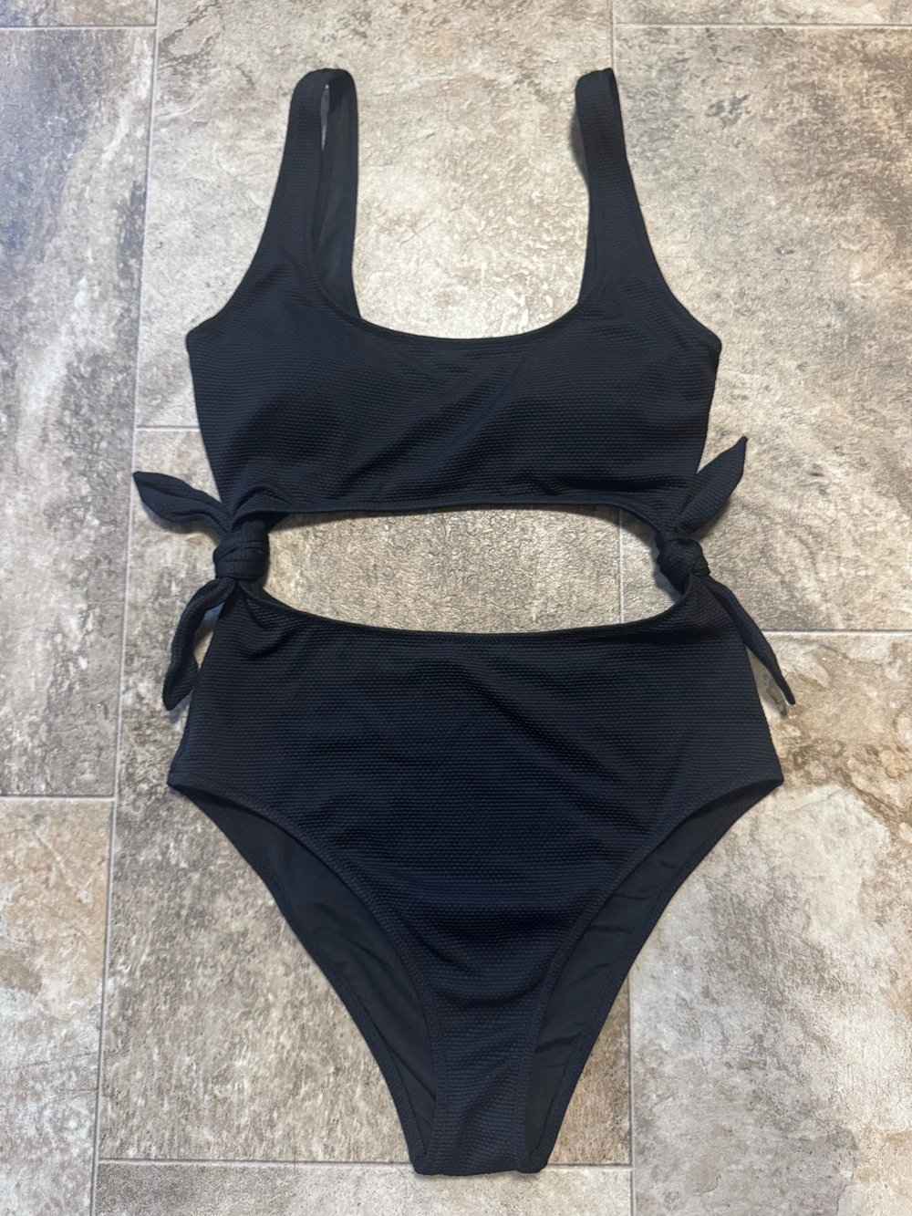Aerie Woman’s Black One-Piece Swimsuit with Side Tie